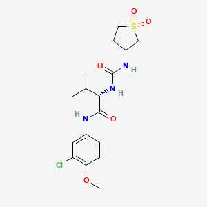 molecular formula C17H24ClN3O5S B11002402 N-(3-chloro-4-methoxyphenyl)-N~2~-[(1,1-dioxidotetrahydrothiophen-3-yl)carbamoyl]-L-valinamide 