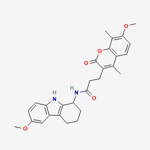 3-(7-methoxy-4,8-dimethyl-2-oxo-2H-chromen-3-yl)-N-(6-methoxy-2,3,4,9-tetrahydro-1H-carbazol-1-yl)propanamide