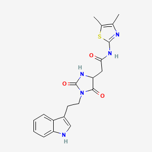 N-(4,5-dimethyl-1,3-thiazol-2-yl)-2-{1-[2-(1H-indol-3-yl)ethyl]-2,5-dioxoimidazolidin-4-yl}acetamide