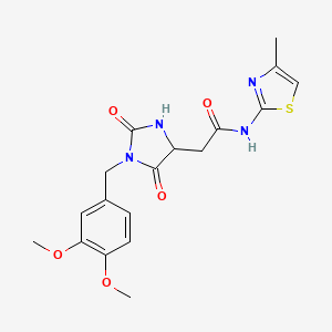 2-[1-(3,4-dimethoxybenzyl)-2,5-dioxoimidazolidin-4-yl]-N-(4-methyl-1,3-thiazol-2-yl)acetamide