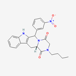 (8S)-6-butyl-2-(3-nitrophenyl)-3,6,17-triazatetracyclo[8.7.0.03,8.011,16]heptadeca-1(10),11,13,15-tetraene-4,7-dione