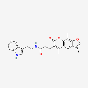 molecular formula C27H26N2O4 B11002473 N-[2-(1H-indol-3-yl)ethyl]-3-(3,5,9-trimethyl-7-oxo-7H-furo[3,2-g]chromen-6-yl)propanamide 