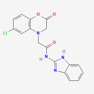 molecular formula C17H13ClN4O3 B11002486 N-(1H-benzo[d]imidazol-2-yl)-2-(6-chloro-2-oxo-2H-benzo[b][1,4]oxazin-4(3H)-yl)acetamide 