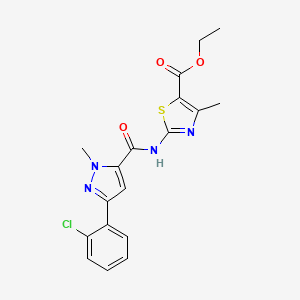 molecular formula C18H17ClN4O3S B11002488 ethyl 2-({[3-(2-chlorophenyl)-1-methyl-1H-pyrazol-5-yl]carbonyl}amino)-4-methyl-1,3-thiazole-5-carboxylate 