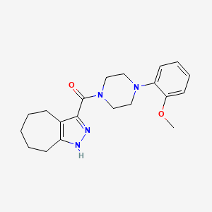 molecular formula C20H26N4O2 B11002515 2,4,5,6,7,8-Hexahydrocyclohepta[c]pyrazol-3-yl[4-(2-methoxyphenyl)piperazin-1-yl]methanone 