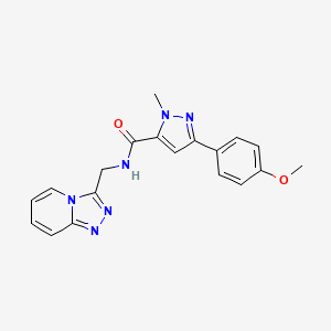 molecular formula C19H18N6O2 B11002517 3-(4-methoxyphenyl)-1-methyl-N-([1,2,4]triazolo[4,3-a]pyridin-3-ylmethyl)-1H-pyrazole-5-carboxamide 