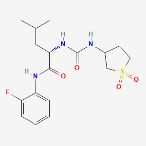 N~2~-[(1,1-dioxidotetrahydrothiophen-3-yl)carbamoyl]-N-(2-fluorophenyl)-L-leucinamide