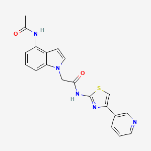 2-(4-acetamido-1H-indol-1-yl)-N-(4-(pyridin-3-yl)thiazol-2-yl)acetamide