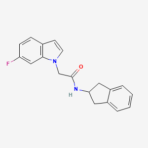 molecular formula C19H17FN2O B11002528 N-(2,3-dihydro-1H-inden-2-yl)-2-(6-fluoro-1H-indol-1-yl)acetamide 