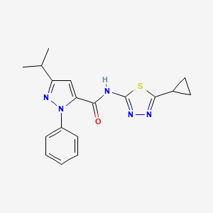 N-[(2Z)-5-cyclopropyl-1,3,4-thiadiazol-2(3H)-ylidene]-1-phenyl-3-(propan-2-yl)-1H-pyrazole-5-carboxamide