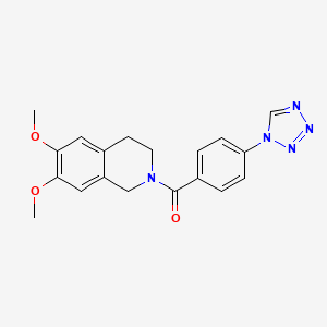 molecular formula C19H19N5O3 B11002544 (6,7-dimethoxy-3,4-dihydroisoquinolin-2(1H)-yl)[4-(1H-tetrazol-1-yl)phenyl]methanone 