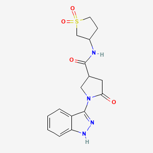 molecular formula C16H18N4O4S B11002546 N-(1,1-dioxidotetrahydrothiophen-3-yl)-1-(2H-indazol-3-yl)-5-oxopyrrolidine-3-carboxamide 