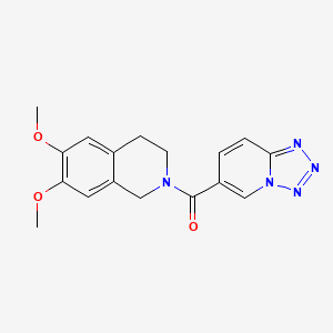 molecular formula C17H17N5O3 B11002569 (6,7-dimethoxy-3,4-dihydroisoquinolin-2(1H)-yl)(tetrazolo[1,5-a]pyridin-6-yl)methanone 