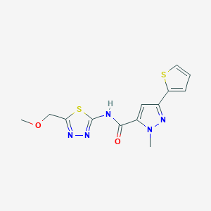 N-[5-(methoxymethyl)-1,3,4-thiadiazol-2-yl]-1-methyl-3-(thiophen-2-yl)-1H-pyrazole-5-carboxamide