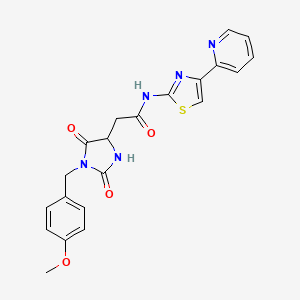 2-[1-(4-methoxybenzyl)-2,5-dioxoimidazolidin-4-yl]-N-[4-(pyridin-2-yl)-1,3-thiazol-2-yl]acetamide