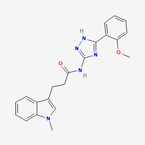 N-[3-(2-methoxyphenyl)-1H-1,2,4-triazol-5-yl]-3-(1-methyl-1H-indol-3-yl)propanamide