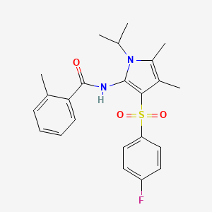 N-{3-[(4-fluorophenyl)sulfonyl]-4,5-dimethyl-1-(propan-2-yl)-1H-pyrrol-2-yl}-2-methylbenzamide