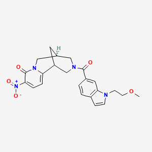 molecular formula C23H24N4O5 B11002624 (1S,5S)-3-{[1-(2-methoxyethyl)-1H-indol-6-yl]carbonyl}-9-nitro-1,2,3,4,5,6-hexahydro-8H-1,5-methanopyrido[1,2-a][1,5]diazocin-8-one 