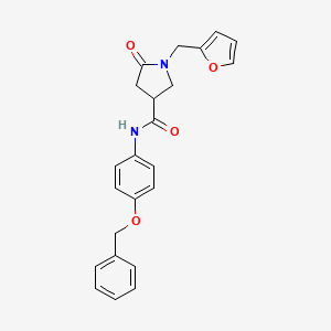 molecular formula C23H22N2O4 B11002650 N-[4-(benzyloxy)phenyl]-1-(furan-2-ylmethyl)-5-oxopyrrolidine-3-carboxamide 