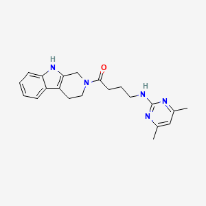 molecular formula C21H25N5O B11002660 4-[(4,6-dimethylpyrimidin-2-yl)amino]-1-(1,3,4,9-tetrahydro-2H-beta-carbolin-2-yl)butan-1-one 