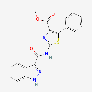 molecular formula C19H14N4O3S B11002664 methyl 2-[(1H-indazol-3-ylcarbonyl)amino]-5-phenyl-1,3-thiazole-4-carboxylate 