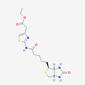 Ethyl 2-[2-({5-[(3AS,4S,6AR)-2-oxohexahydro-1H-thieno[3,4-D]imidazol-4-YL]pentanoyl}amino)-1,3-thiazol-4-YL]acetate