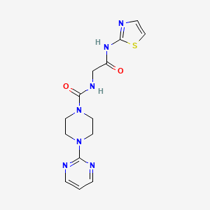 N-[2-oxo-2-(1,3-thiazol-2-ylamino)ethyl]-4-(pyrimidin-2-yl)piperazine-1-carboxamide