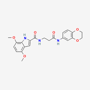 N-[3-(2,3-dihydro-1,4-benzodioxin-6-ylamino)-3-oxopropyl]-4,7-dimethoxy-1H-indole-2-carboxamide