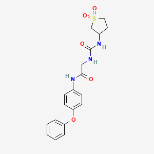 molecular formula C19H21N3O5S B11002736 N~2~-[(1,1-dioxidotetrahydrothiophen-3-yl)carbamoyl]-N-(4-phenoxyphenyl)glycinamide 