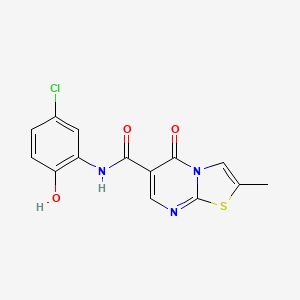 molecular formula C14H10ClN3O3S B11002743 N-(5-chloro-2-hydroxyphenyl)-2-methyl-5-oxo-5H-[1,3]thiazolo[3,2-a]pyrimidine-6-carboxamide 