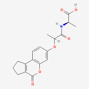 molecular formula C18H19NO6 B11002776 2-[2-({4-Oxo-1H,2H,3H,4H-cyclopenta[C]chromen-7-YL}oxy)propanamido]propanoic acid 