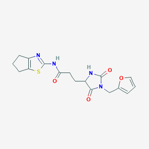 N-(5,6-dihydro-4H-cyclopenta[d][1,3]thiazol-2-yl)-3-[1-(furan-2-ylmethyl)-2,5-dioxoimidazolidin-4-yl]propanamide