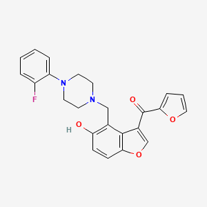 molecular formula C24H21FN2O4 B11002840 (4-{[4-(2-Fluorophenyl)piperazin-1-yl]methyl}-5-hydroxy-1-benzofuran-3-yl)(furan-2-yl)methanone 