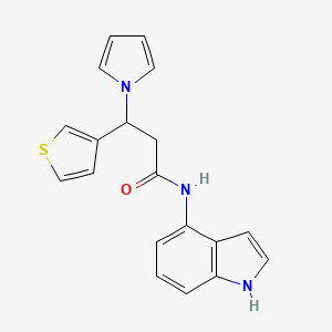 N-(1H-indol-4-yl)-3-(1H-pyrrol-1-yl)-3-(thiophen-3-yl)propanamide