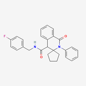 molecular formula C27H25FN2O2 B11002853 N-(4-fluorobenzyl)-1'-oxo-2'-phenyl-1',4'-dihydro-2'H-spiro[cyclopentane-1,3'-isoquinoline]-4'-carboxamide 