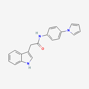 molecular formula C20H17N3O B11002855 2-(1H-indol-3-yl)-N-[4-(1H-pyrrol-1-yl)phenyl]acetamide 