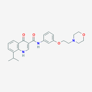 molecular formula C25H29N3O4 B11002902 N-{3-[2-(morpholin-4-yl)ethoxy]phenyl}-4-oxo-8-(propan-2-yl)-1,4-dihydroquinoline-3-carboxamide 