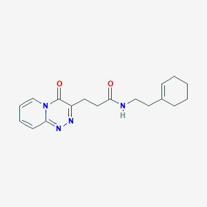 molecular formula C18H22N4O2 B11002907 N-(2-(cyclohex-1-en-1-yl)ethyl)-3-(4-oxo-4H-pyrido[2,1-c][1,2,4]triazin-3-yl)propanamide 