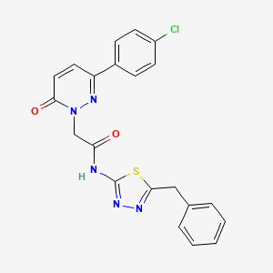 molecular formula C21H16ClN5O2S B11002910 N-[(2E)-5-benzyl-1,3,4-thiadiazol-2(3H)-ylidene]-2-[3-(4-chlorophenyl)-6-oxopyridazin-1(6H)-yl]acetamide 