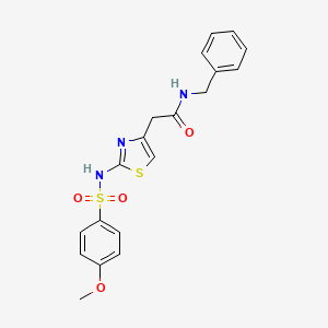 molecular formula C19H19N3O4S2 B11002917 N-benzyl-2-(2-{[(4-methoxyphenyl)sulfonyl]amino}-1,3-thiazol-4-yl)acetamide 