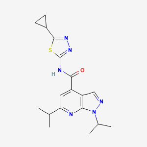 N-[(2E)-5-cyclopropyl-1,3,4-thiadiazol-2(3H)-ylidene]-1,6-di(propan-2-yl)-1H-pyrazolo[3,4-b]pyridine-4-carboxamide