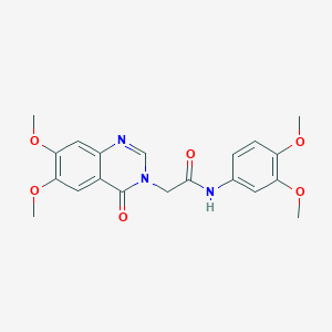 molecular formula C20H21N3O6 B11002927 2-(6,7-dimethoxy-4-oxoquinazolin-3(4H)-yl)-N-(3,4-dimethoxyphenyl)acetamide 