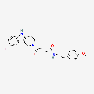 molecular formula C24H26FN3O3 B11002932 4-(8-fluoro-1,3,4,5-tetrahydro-2H-pyrido[4,3-b]indol-2-yl)-N-[2-(4-methoxyphenyl)ethyl]-4-oxobutanamide 