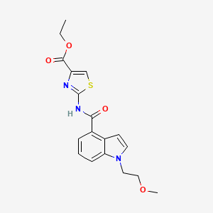 molecular formula C18H19N3O4S B11002940 ethyl 2-({[1-(2-methoxyethyl)-1H-indol-4-yl]carbonyl}amino)-1,3-thiazole-4-carboxylate 