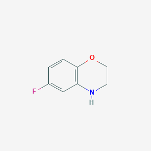 molecular formula C8H8FNO B011003 6-Fluoro-3,4-dihydro-2H-benzo[1,4]oxazine CAS No. 105655-00-3