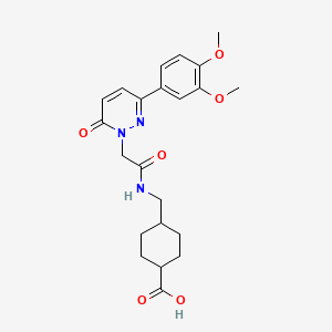 4-[({[3-(3,4-dimethoxyphenyl)-6-oxopyridazin-1(6H)-yl]acetyl}amino)methyl]cyclohexanecarboxylic acid