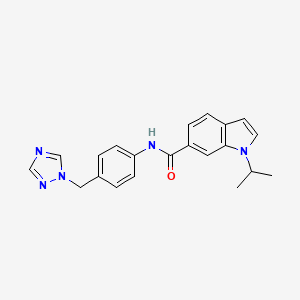 molecular formula C21H21N5O B11003011 1-(propan-2-yl)-N-[4-(1H-1,2,4-triazol-1-ylmethyl)phenyl]-1H-indole-6-carboxamide 