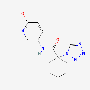 molecular formula C14H18N6O2 B11003019 N-(6-methoxypyridin-3-yl)-1-(1H-tetrazol-1-yl)cyclohexanecarboxamide 