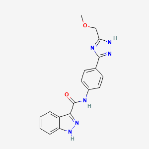 molecular formula C18H16N6O2 B11003023 N-{4-[5-(methoxymethyl)-1H-1,2,4-triazol-3-yl]phenyl}-1H-indazole-3-carboxamide 