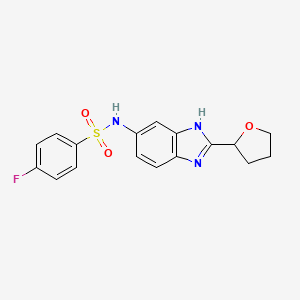 4-fluoro-N-[2-(tetrahydrofuran-2-yl)-1H-benzimidazol-5-yl]benzenesulfonamide